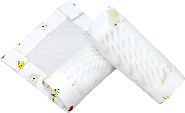 TupTam Gitterstäbe Schutz Netz Babybett Nestchen 3D Mesh 2 Pack, Farbe: Löwe und Bär, Grösse: ca. 12