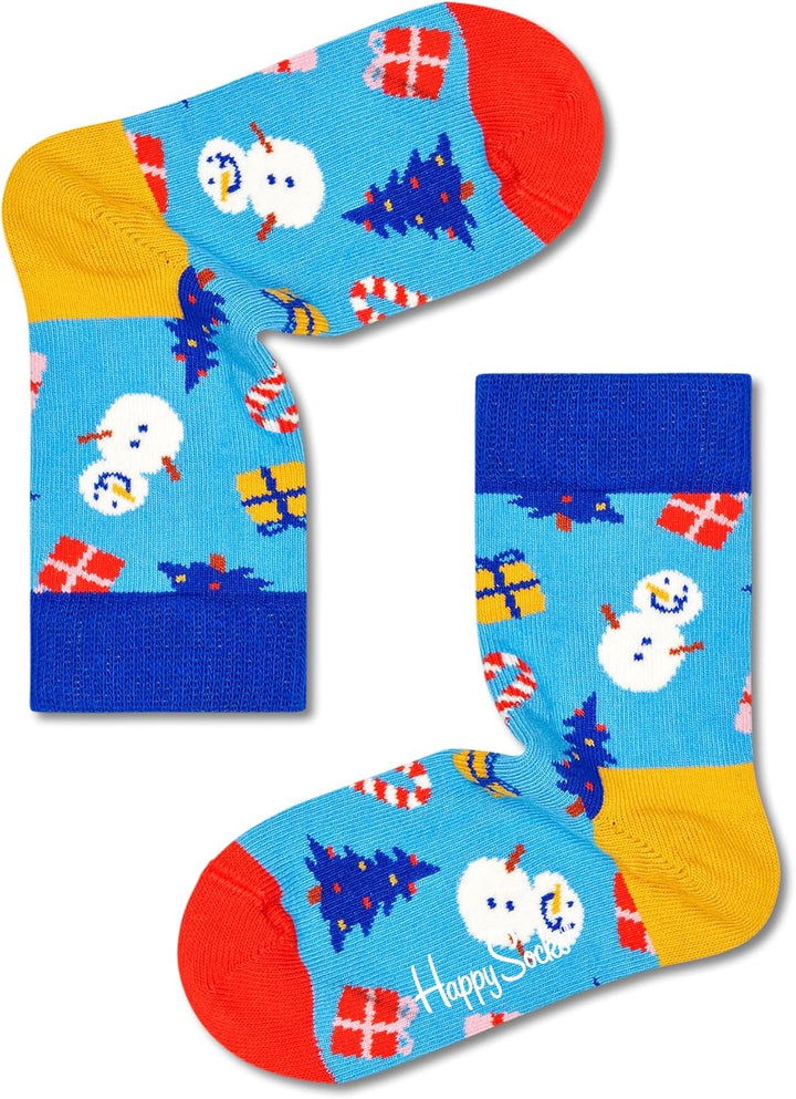 Happy Socks Weihnachtssocken – Feiertags-Baumwollsocken in lustigen Geschenkboxen – Schneemann- und