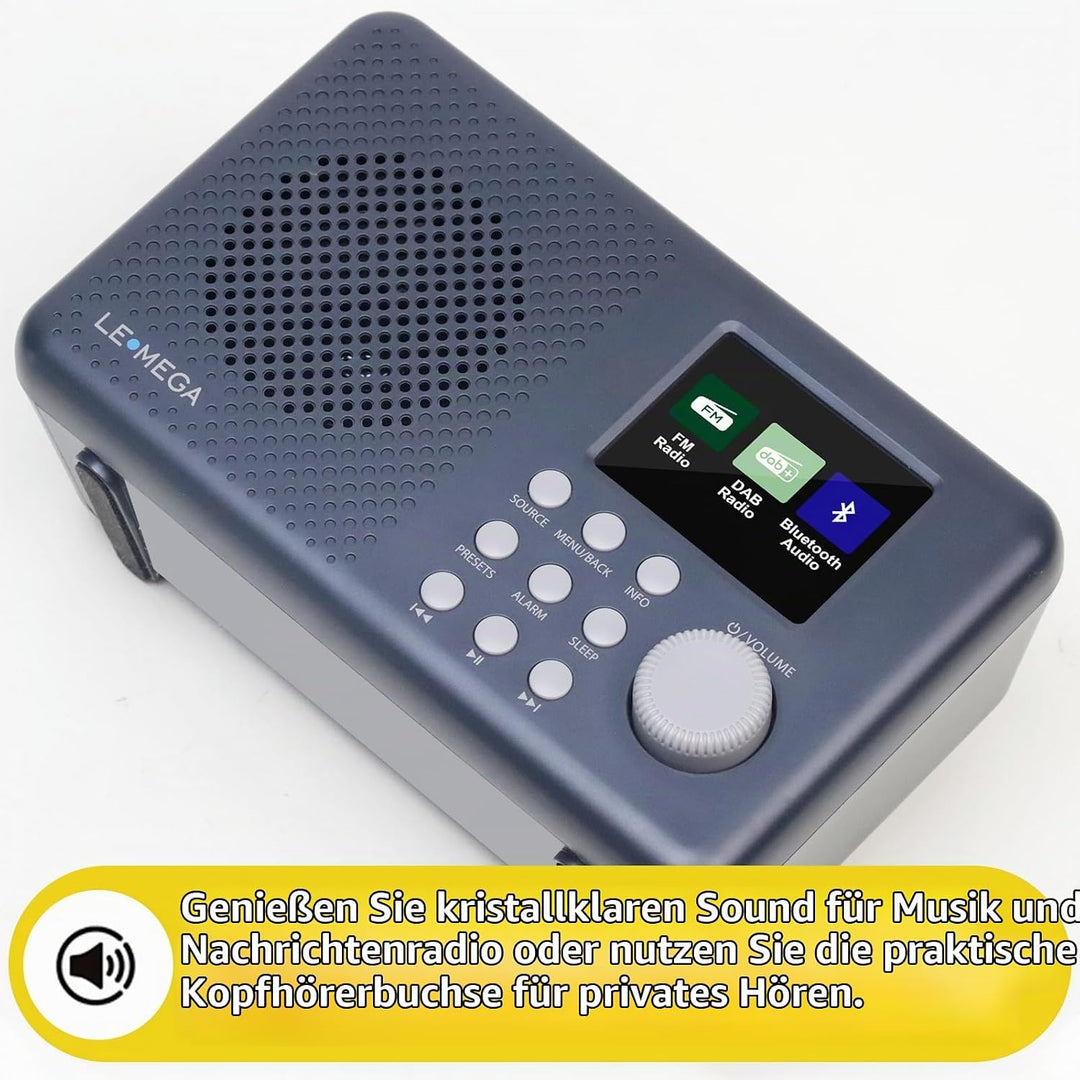 DAB-Radio mit Farbdisplay I DAB+ Tragbares Bluetooth-Radio I Digitale Radios mit Netzanschluss I UKW