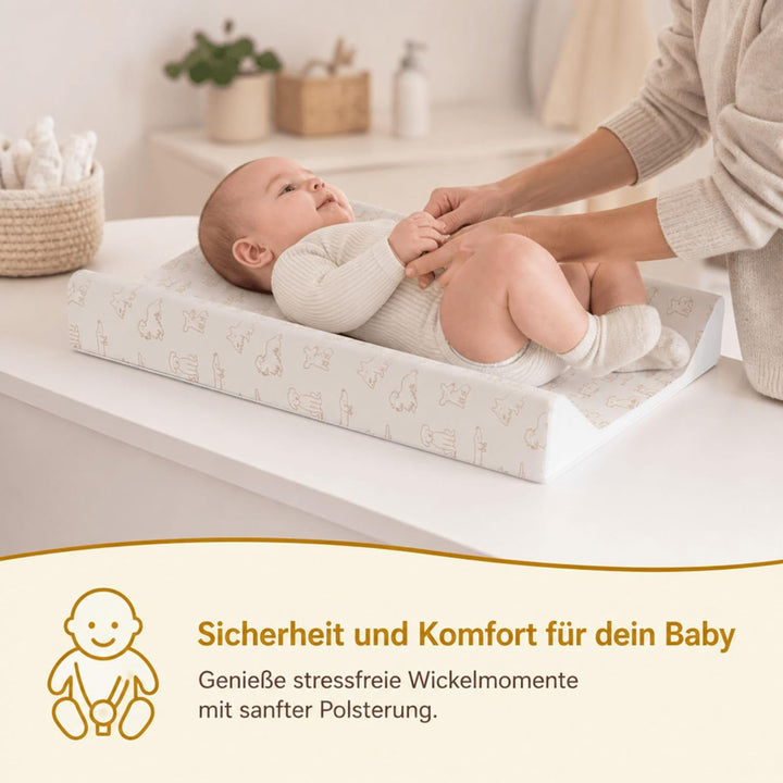 Fillikid Wickelauflage 2-Keil Exclusiv/Wickelmulde 50x65 cm/Wickelunterlage mit abwaschbarer Folienb