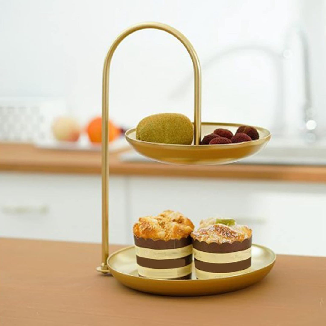 2-stöckiger Obstkorb, Eisen-Obst-Serviertablett, Wasserdicht, Mehrstöckig, Aufbewahrungsplatte, Serv