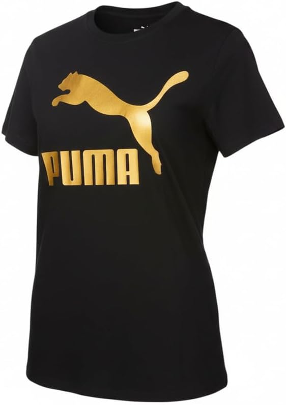 PUMA Herren Ess Logo Tee T-shirt M Puma Schwarz-gold, M Puma Schwarz-gold