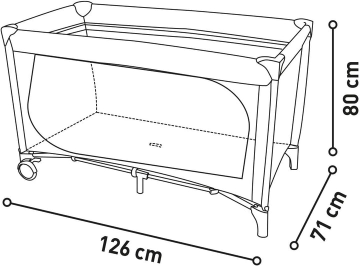 ASALVO 15891 Travel Cot Smooth Baby, grau