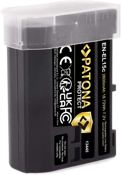 PATONA Protect Akku EN-EL15c 2400mAh mit NTC-Sensor und V1 Gehäuse - Kompatibel mit Akku Nikon Z5 Z6