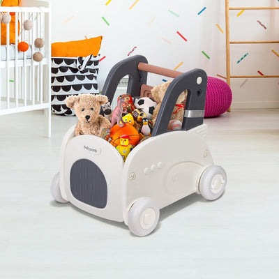 Leogreen Lauflernwagen Baby Push Pull Lauflernhilfe Spielzeug, 4 in 1 Lauflernhilfe zum Sitzen und S