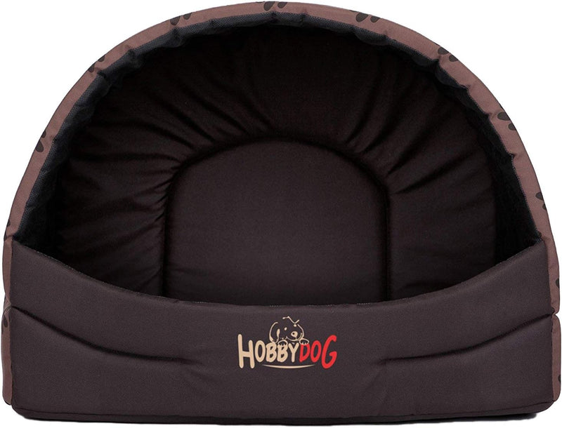 Hobbydog R4 Busjbl6 Hundehütte Souffleur, Grösse 4, 60x49cm Hellbraun Mit Pfötchen, XL, Hellbraun Mi