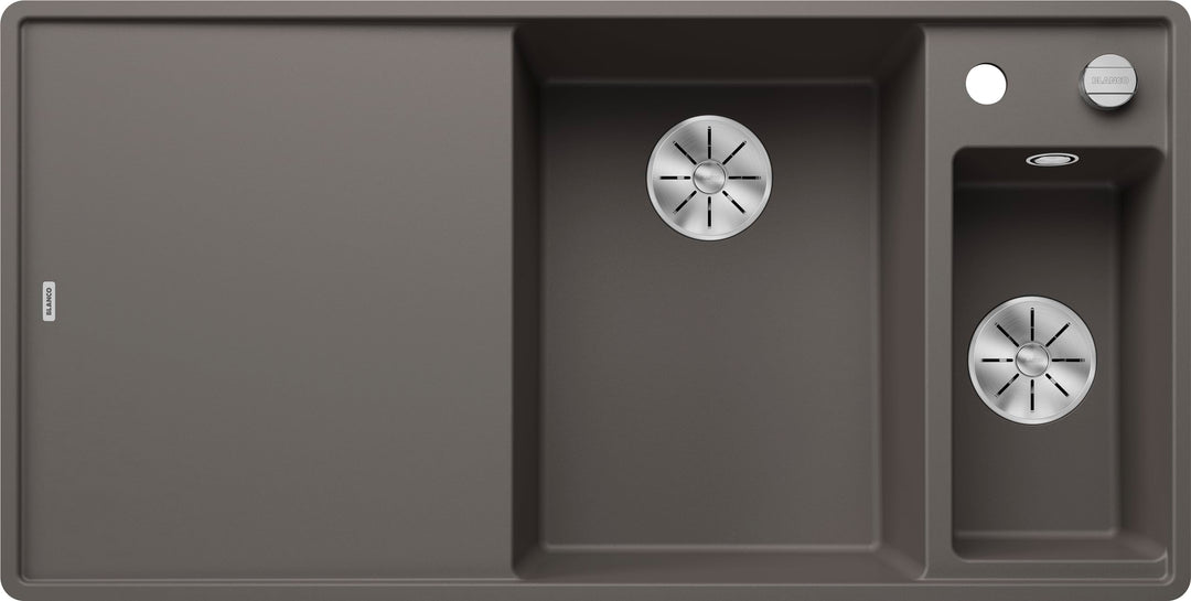 BLANCO AXIA III 6 S-F | Granitspüle aus SILGRANIT vulkangrau | Einbauart: Flächenbündig | Hauptbecke