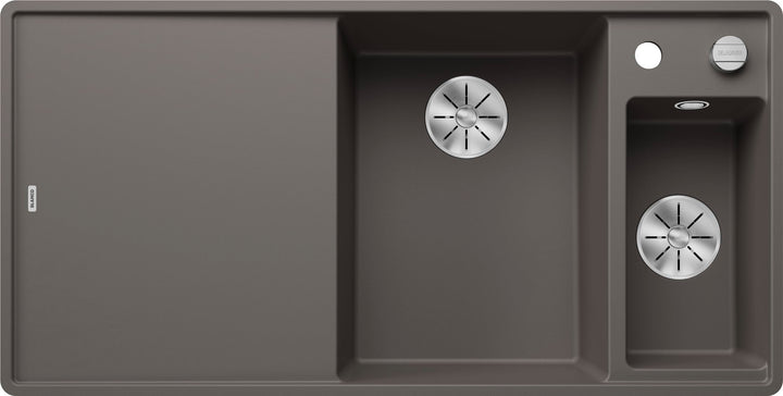BLANCO AXIA III 6 S-F | Granitspüle aus SILGRANIT vulkangrau | Einbauart: Flächenbündig | Hauptbecke