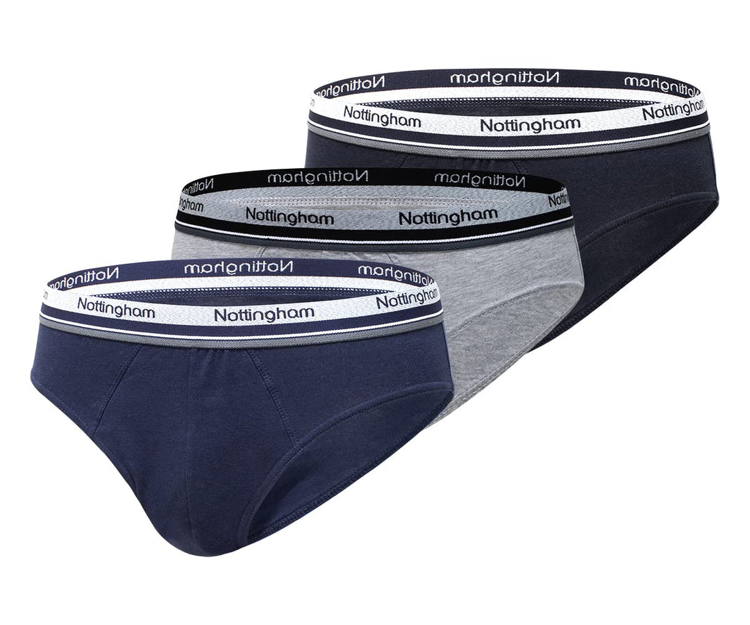 Nottingham Herren Slips/Boxershorts Unterwäsche Stretch-Baumwolle S Slip 3er Pack Mehrfarbig, S Slip