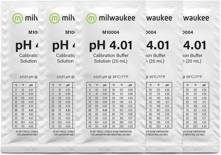 Milwaukee pH 4.01 M10004 5 x 20 ml Kalibrierflüssigkeit Elektroden Messgerät Calibration 5x pH 4.01