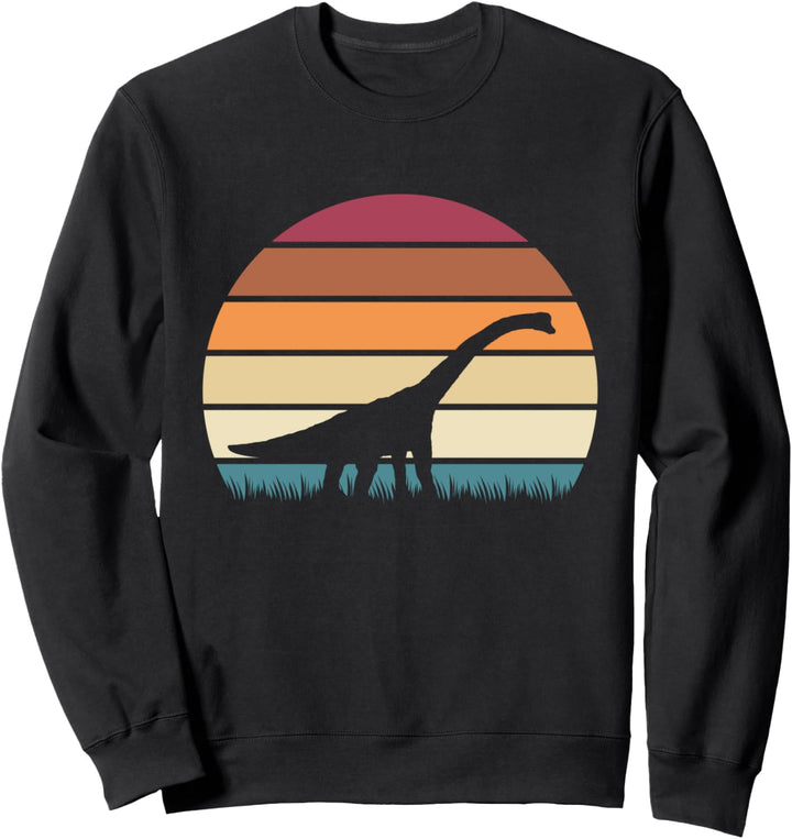Classic Retro Sunset Brachiosaurus Jurassic Dinosaur Sweatshirt
