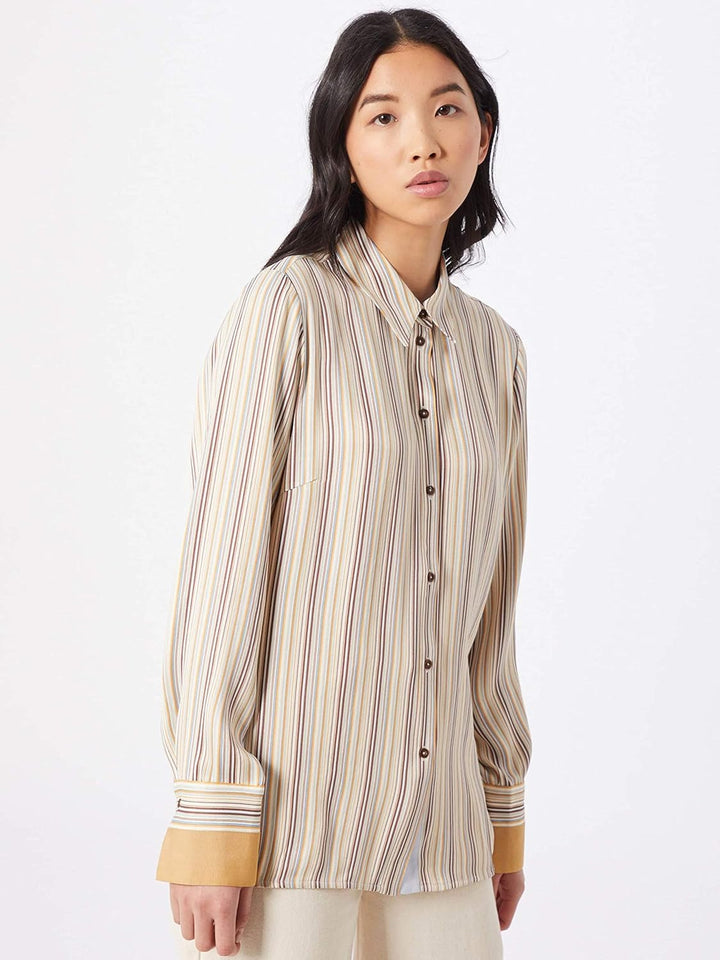 Mos Mosh Damen Bluse Jodie River Shirt hellblau/beige - XL