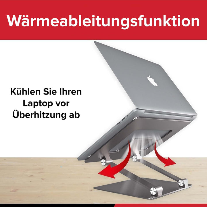 LYNXER Laptop Ständer Höhenverstellbar, Faltbarer Laptop Stand, ergonomischer und belüfteter Möbel f