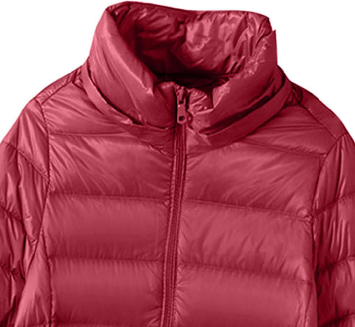 Steppjacke Damen Lang Leichte Warm Puffer Jacke Damen Lässig Winterjacke mit Abnehmbar Kapuze Einfar
