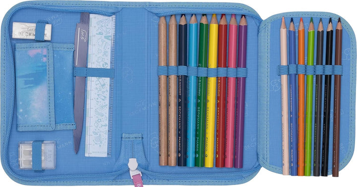 Beckmann, Federmappe Fairytale, mit Inhalt, Mäppchen Federtasche, Grundschule, 1. Klasse, Blue, Fair