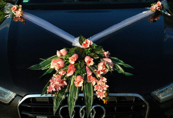 Spitze STRAUss Auto Schmuck Braut Paar Rose Deko Dekoration Autoschmuck Hochzeit Car Auto Wedding De