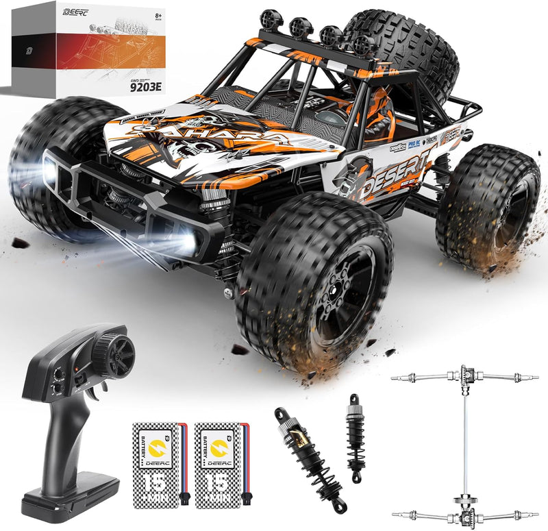 DEERC Ferngesteuertes Auto 1:10 Massstab für Erwachsene & Jungen, 48 KM/H 4X4 Hobby RC Monster Truck