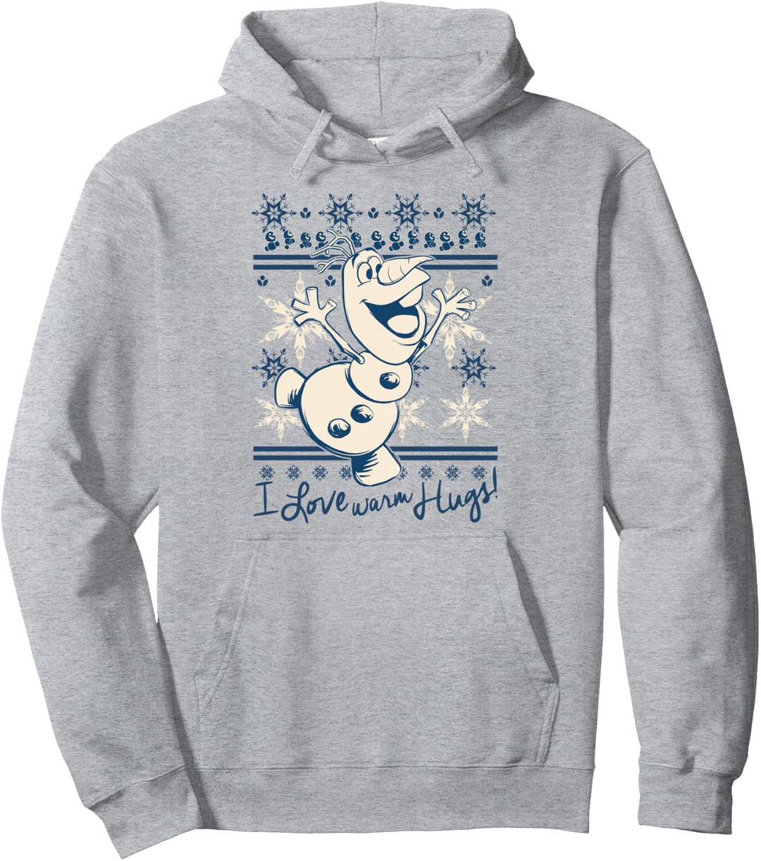 Disney Frozen Olaf Warm Hugs Holiday Pattern Pullover Hoodie