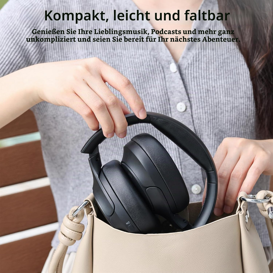TOZO HT2 Kabelloser Bluetooth Kopfhörer Over-Ear mit Hybrid Active Noise Cancelling, 56 Stdn. Spielz