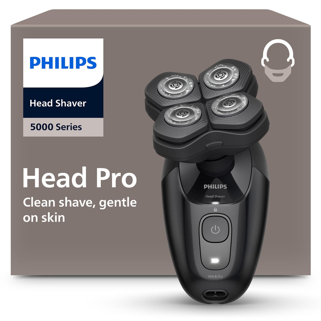 Philips Head Shaver Pro Series 5000 – Glatzenrasierer für Männer und Frauen, flexibler 360°-Scherkop