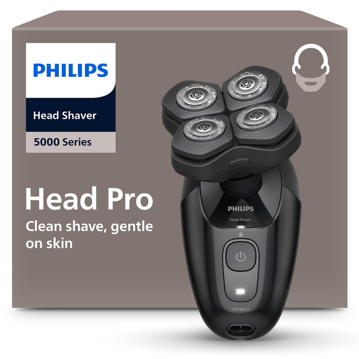 Philips Head Shaver Pro Series 5000 – Glatzenrasierer für Männer und Frauen, flexibler 360°-Scherkop
