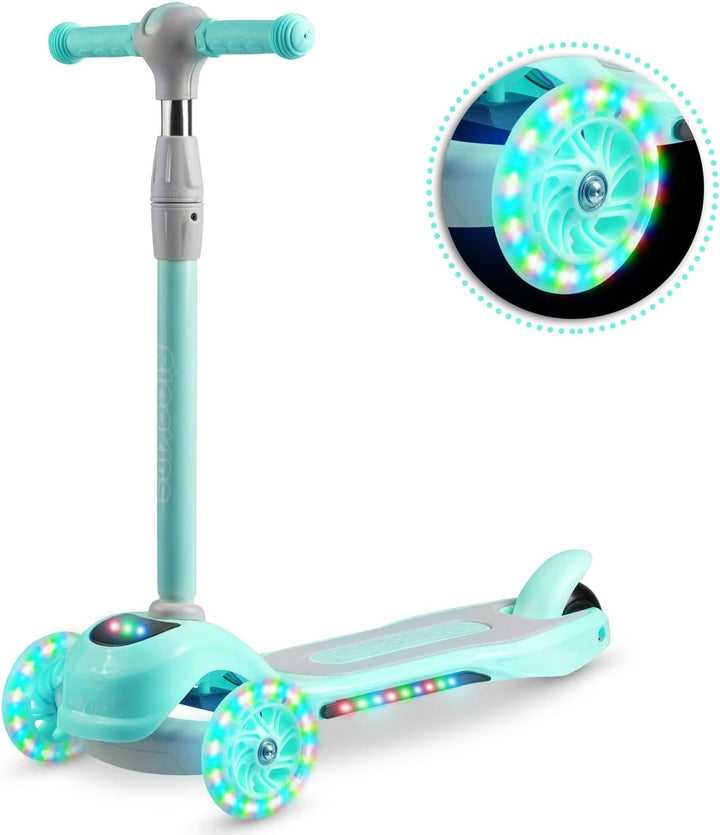 LED Scooter Kinderroller Cityroller Tretroller Kinder 3 Räder PIKO Ricokids grün, grün