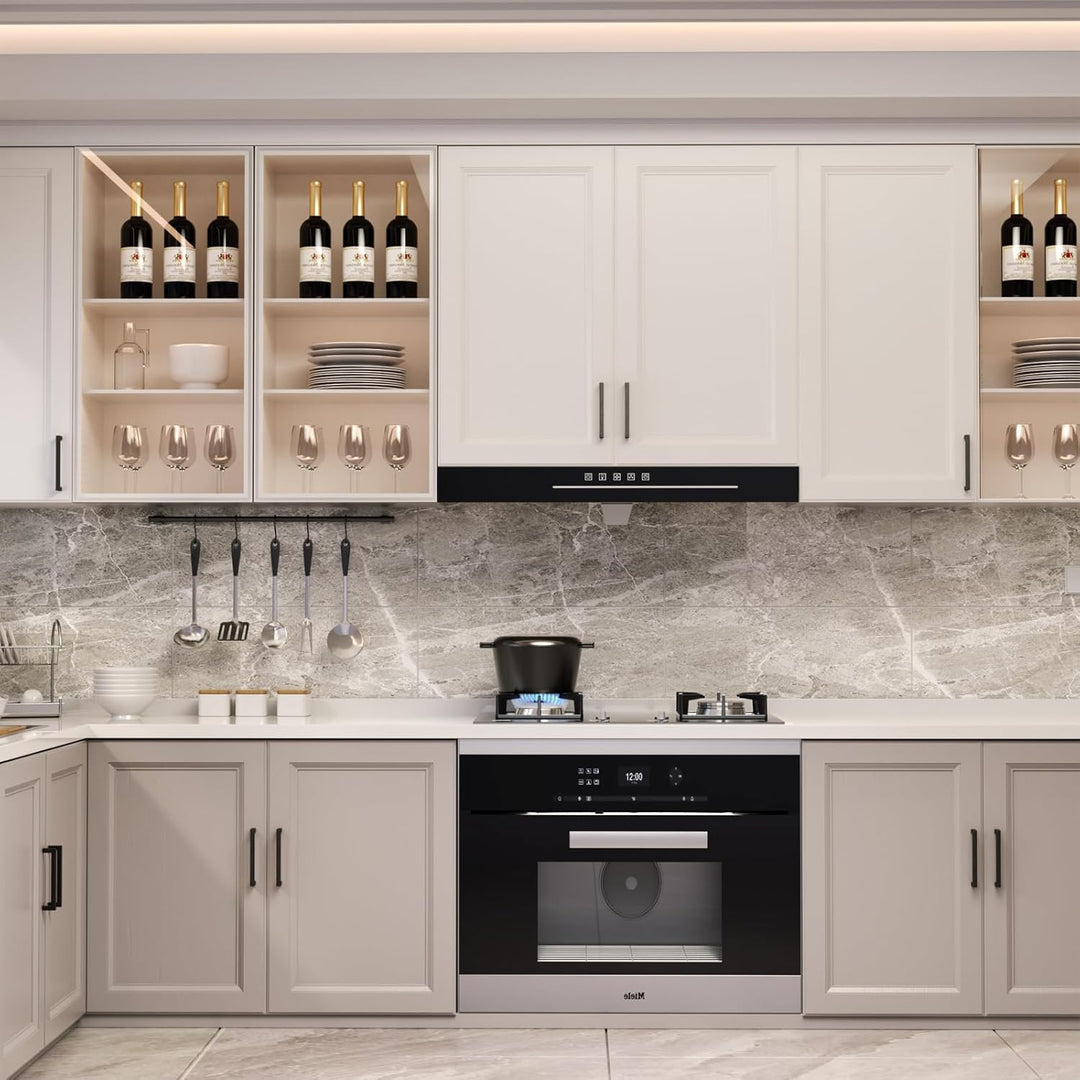 LONTAN Möbelgriffe 20 Stück Schrankgriffe Schwarz 96mm Küchengriffe Edelstahl Türgriffe Küche Eckig