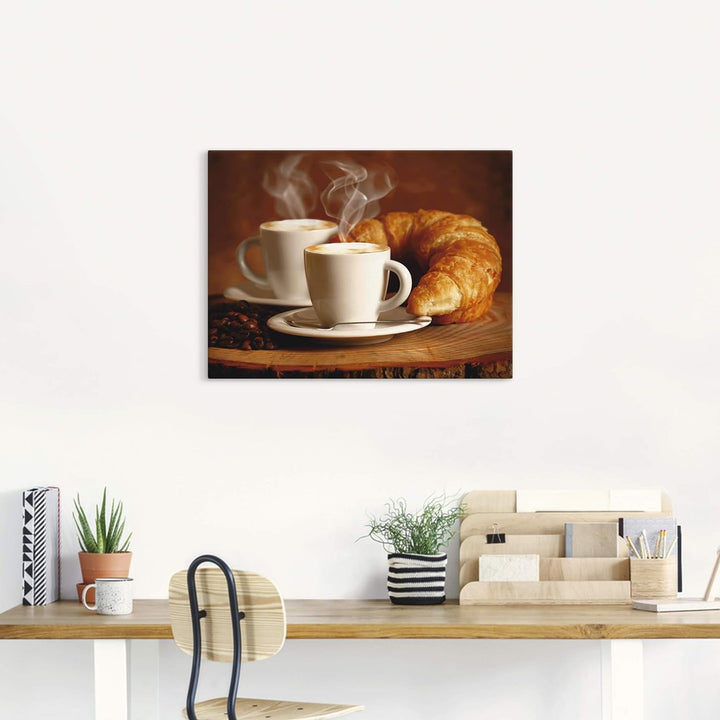 ARTland Leinwandbilder Wandbild Bild auf Leinwand 80x60 cm Kaffee Coffee Cafe Cappuccino Espresso Cr