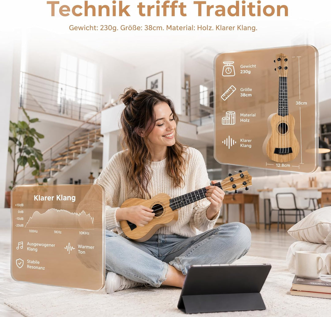 Fake-Ukulele, Anfänger, Akustikinstrument, für Erwachsene, Kinder, 1 Stück