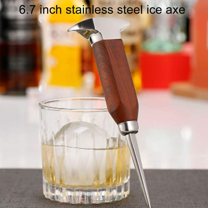 HEEPDD Ice Pick, Stainless Steel Ice Crusher with Wooden Handle and Safety Cover, Ice Chisel Tool fo