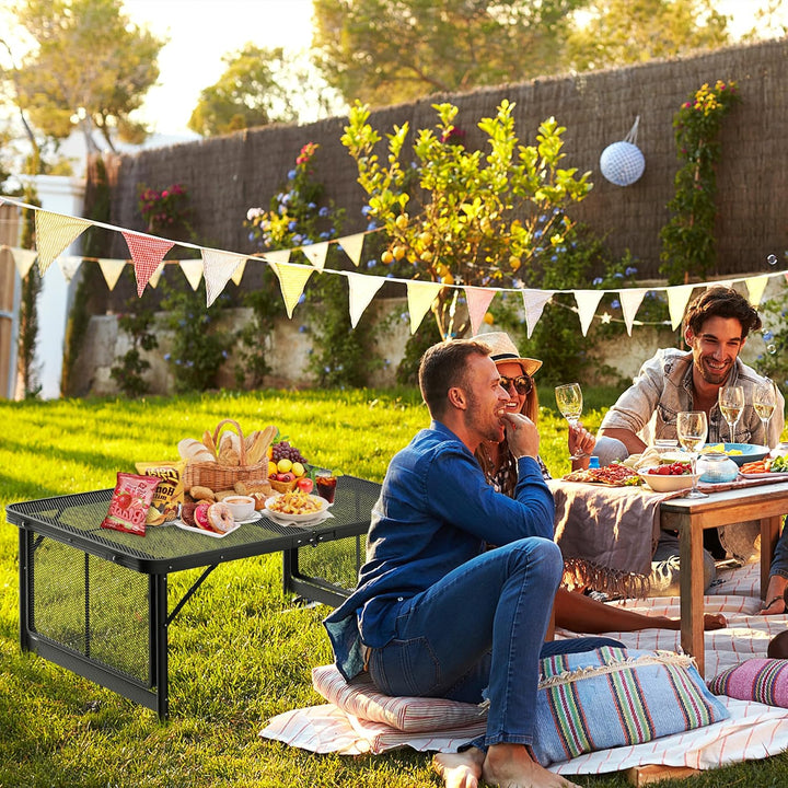 AufuN Tragbare Campingtische 90x60x39cm, 2 Höhenverstellbar Klappbarer Multifunktionstisch, Grilltis