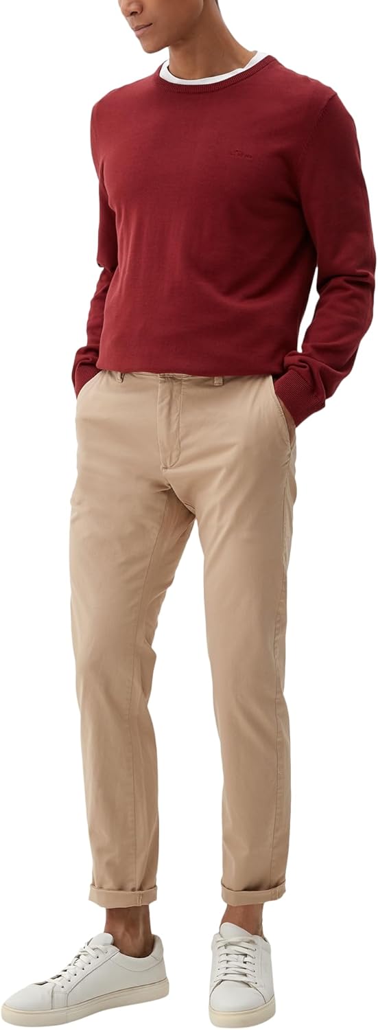 s.Oliver Herren Chino Hose, Slim Fit Chino Hose, Slim Fit 31W / 34L Beige, 31W / 34L Beige