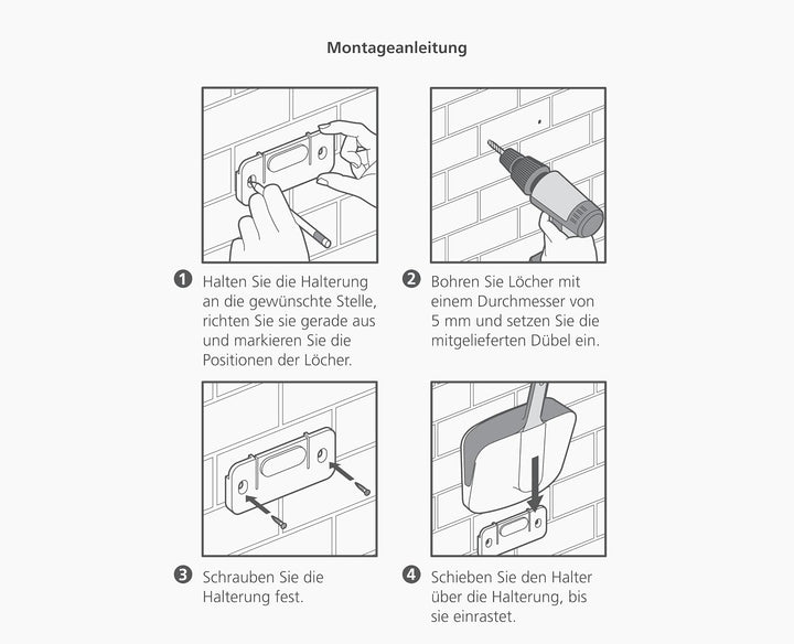 Joseph Joseph CleanTech Wandmontierter, Kehrschaufel- und Bürsten Set für den Innenbereich Boden feg