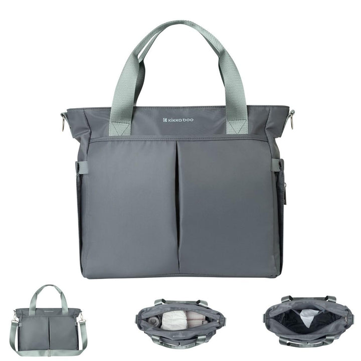 Kikkaboo Brielle Wickeltasche, Befestigungsclips, wasserdicht, Schultergurt Grau, Grau