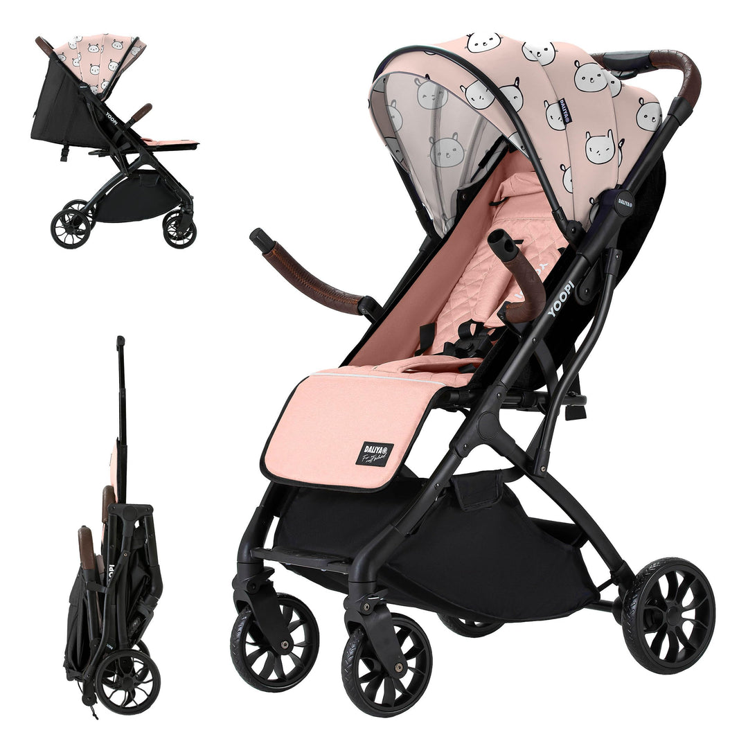 Daliya® YOOPI Reisebuggy, faltbar, mit Teleskopgriff, Flugzeug Buggy, Alluminiumrahmen, Stufenlose R