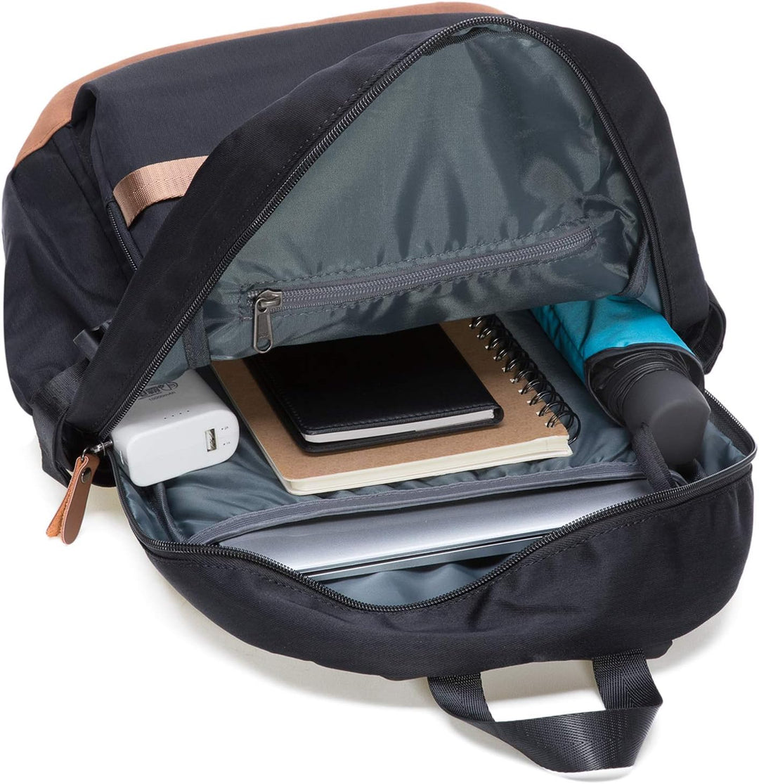 KAUKKO Schöner und durchdachter Rucksack mit Laptopfach für 15 Zoll Schule Uni 22L 5-2, Schwarz, 5-2