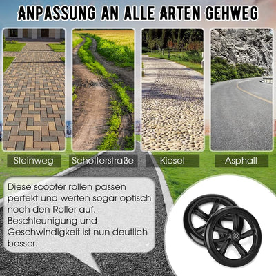 200mm Scooter Rollen - 2 Stück 200mm City Scooter Ersatzräder räder mit ABEC9 Kugellager - Cityrolle