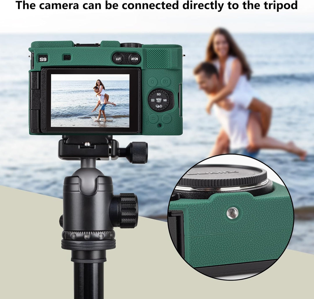 MUZIRI KINOKOO Weiche Silikon Tasche Kompatibel für Panasonic Lumix S9 Mirrorless Kamera, Schutzhüll