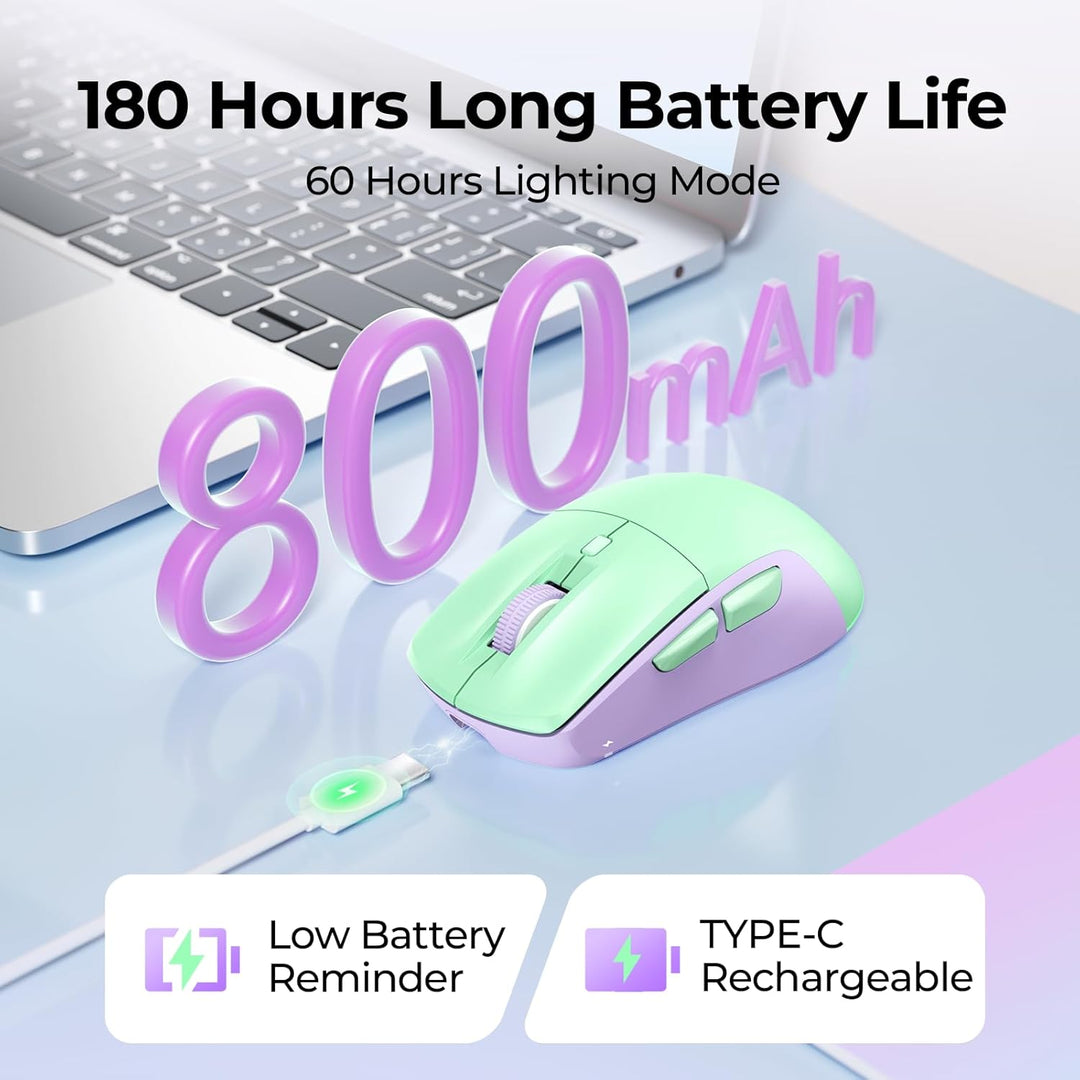 seenda Kabellose Bluetooth Maus, Bluetooth & 2.4G USB Dual Mode Wiederaufladbare LED Leise Klicks Er