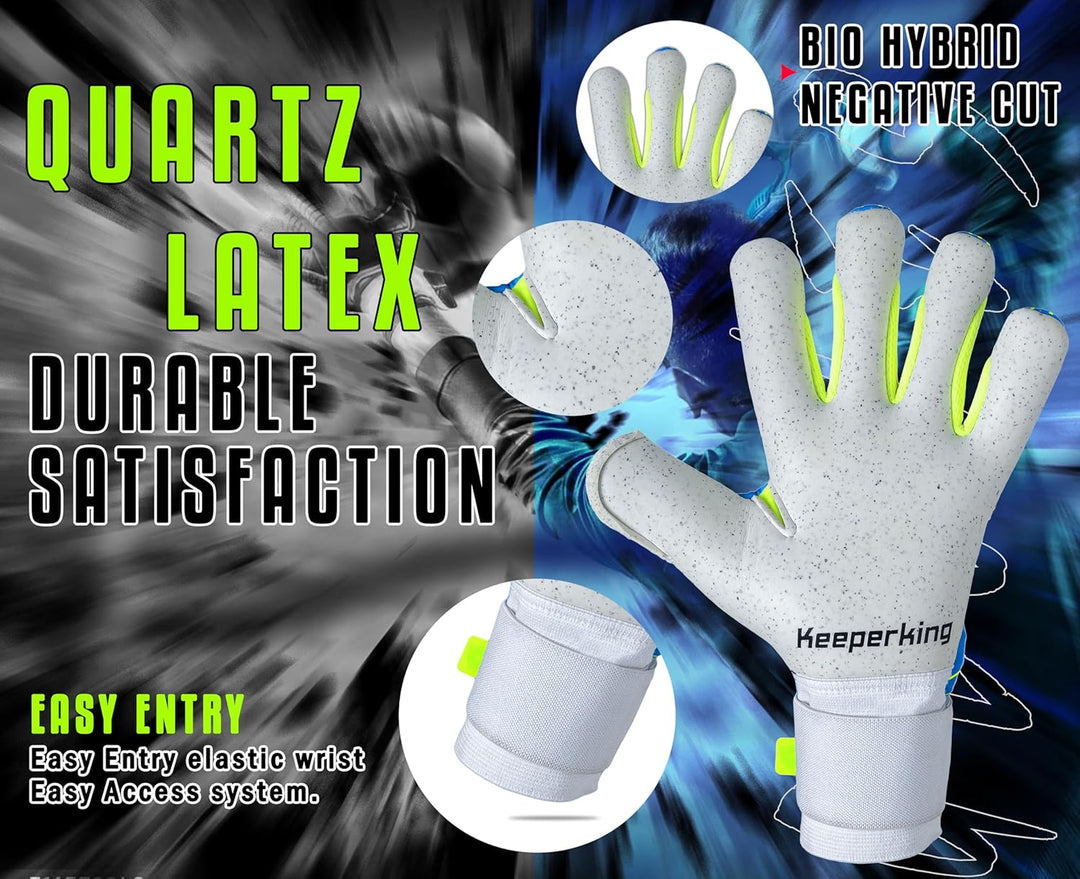 Keeperking Torwarthandschuhe für Erwachsene Fussballhandschuhe Herren Innennaht Profi Premier Grip 4