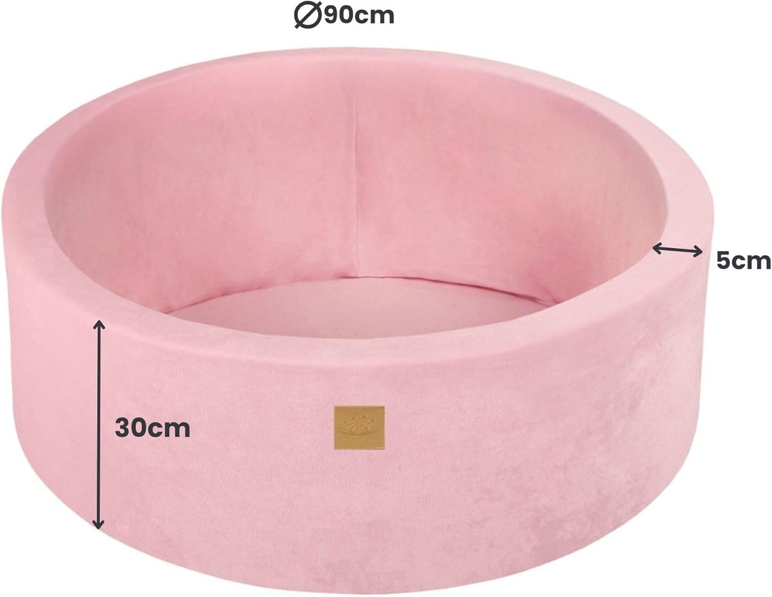 MEOWBABY Soft Foam Rundes 90 x 30 cm Bällebad mit 200 Stück Bällen für Babys & Kleinkinder - Baby-La
