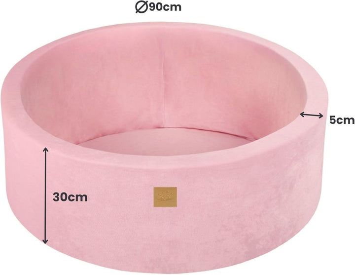 MEOWBABY Soft Foam Rundes 90 x 30 cm Bällebad mit 200 Stück Bällen für Babys & Kleinkinder - Baby-La