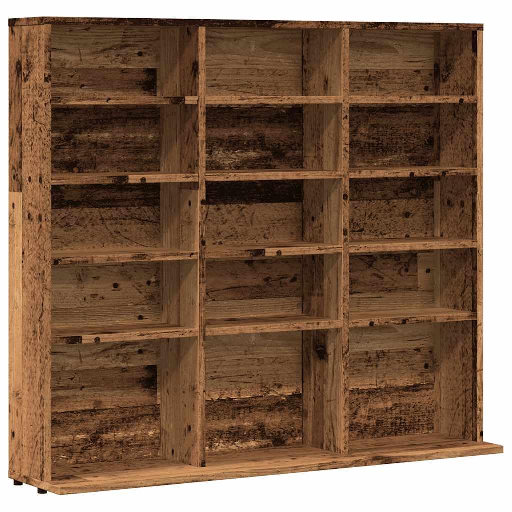 vidaXL CD-Regal Altholz-Optik 100x23x89,5 cm Holzwerkstoff, CD-Schrank, CD-Ablage, Standregal, Regal