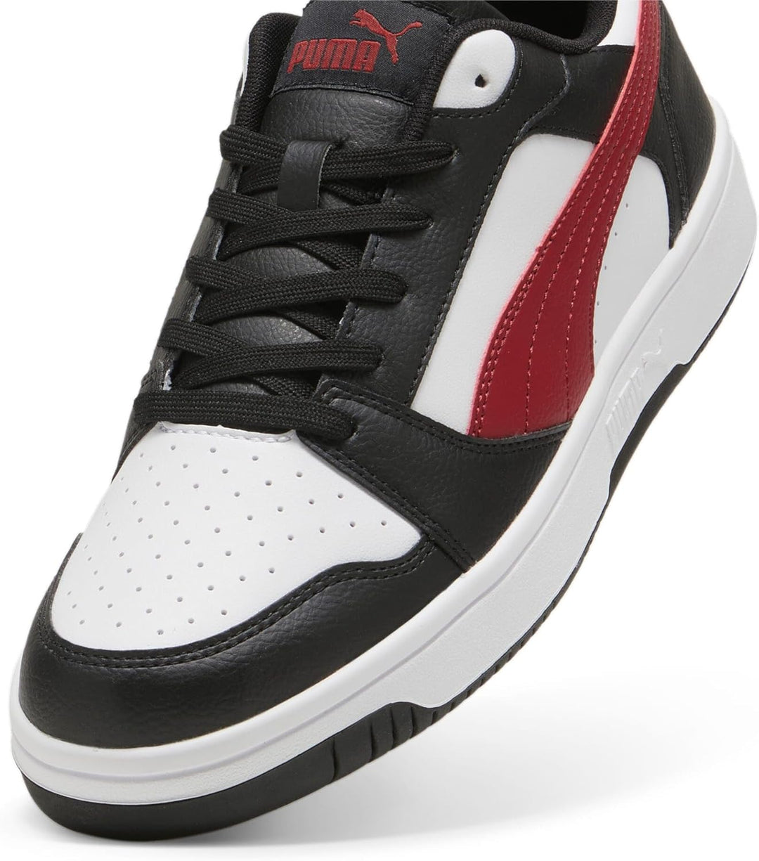 Puma Unisex Rebound V6 Low Sneaker 40 EU Puma White Intense Red Puma Black, 40 EU Puma White Intense
