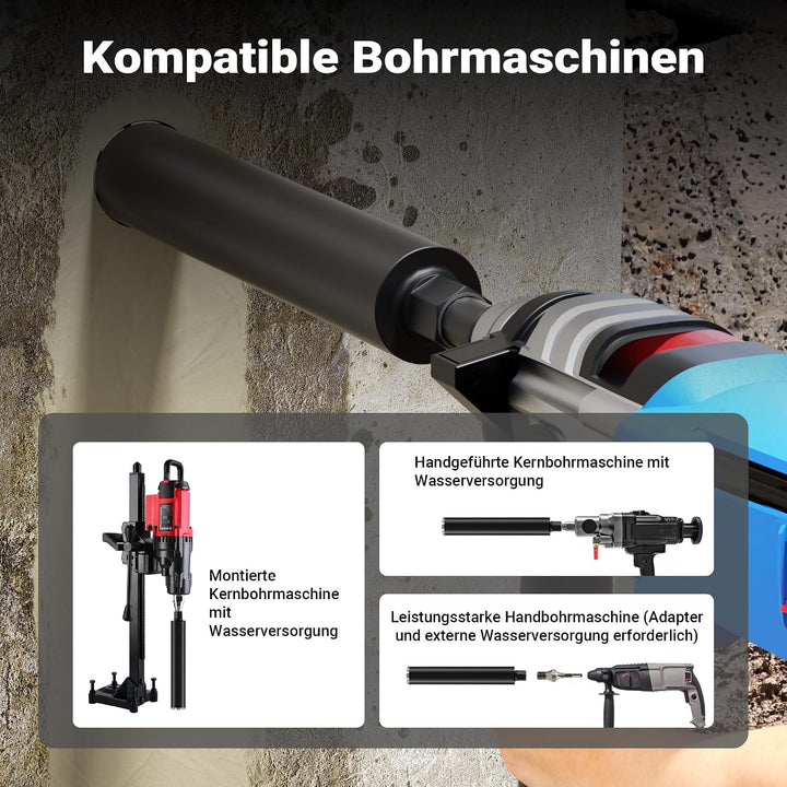 Wiltec Diamantbohrkrone Typ 2 (Mesh) Ø 82 mm, Bohrkrone 450 mm, 1¼ UNC Nassbohrkrone, Diamantbohrer