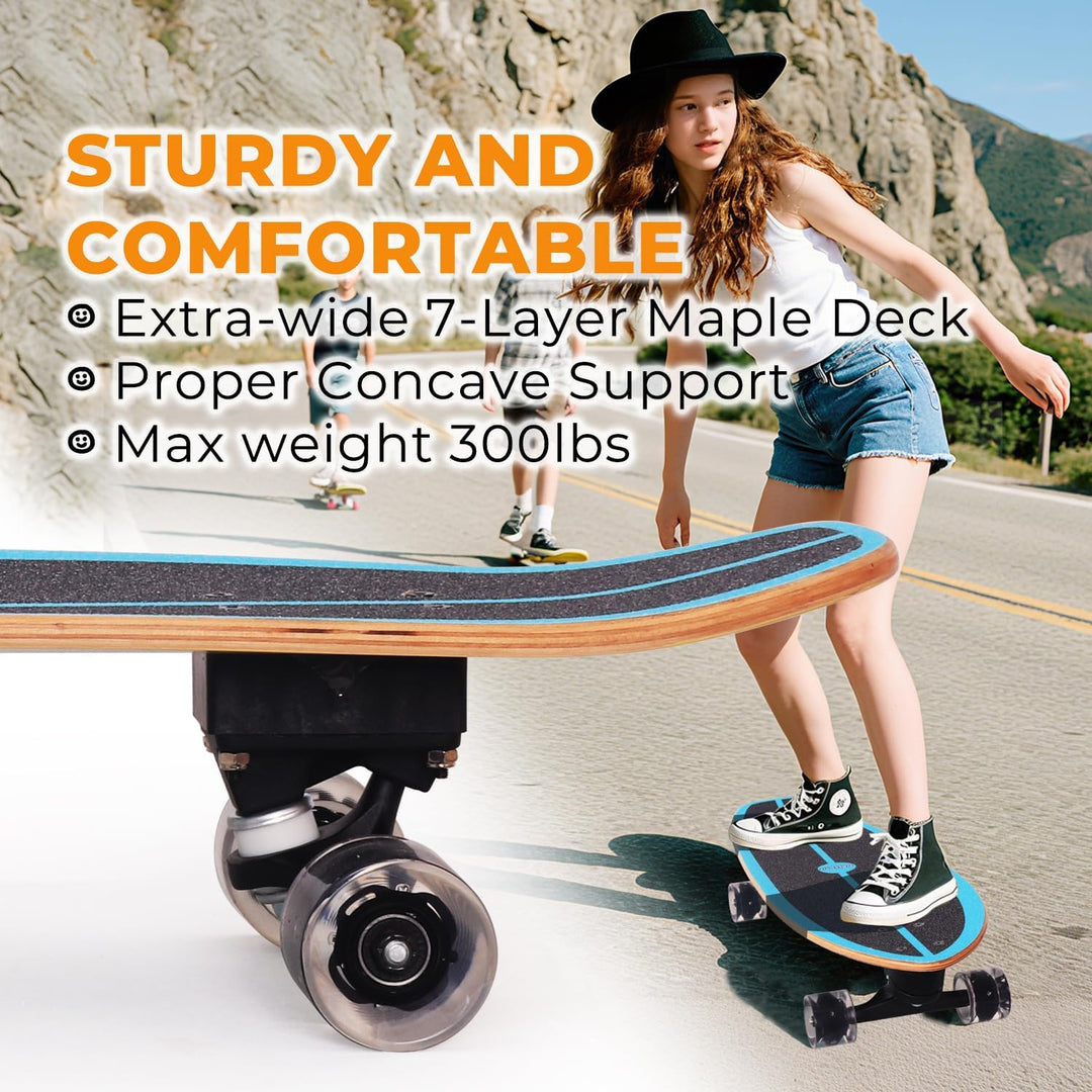 Nattork Complete Skateboards 29" x 8" Kids Skateboard Cruiser Skateboards for Beginners Double Kick