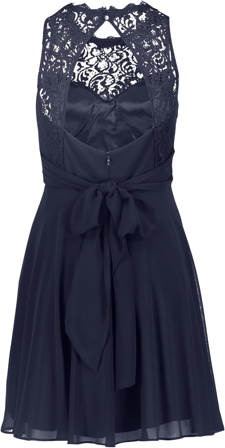 Vera Mont Damen Abendkleid mit Spitze 32 Blau, 32 Blau