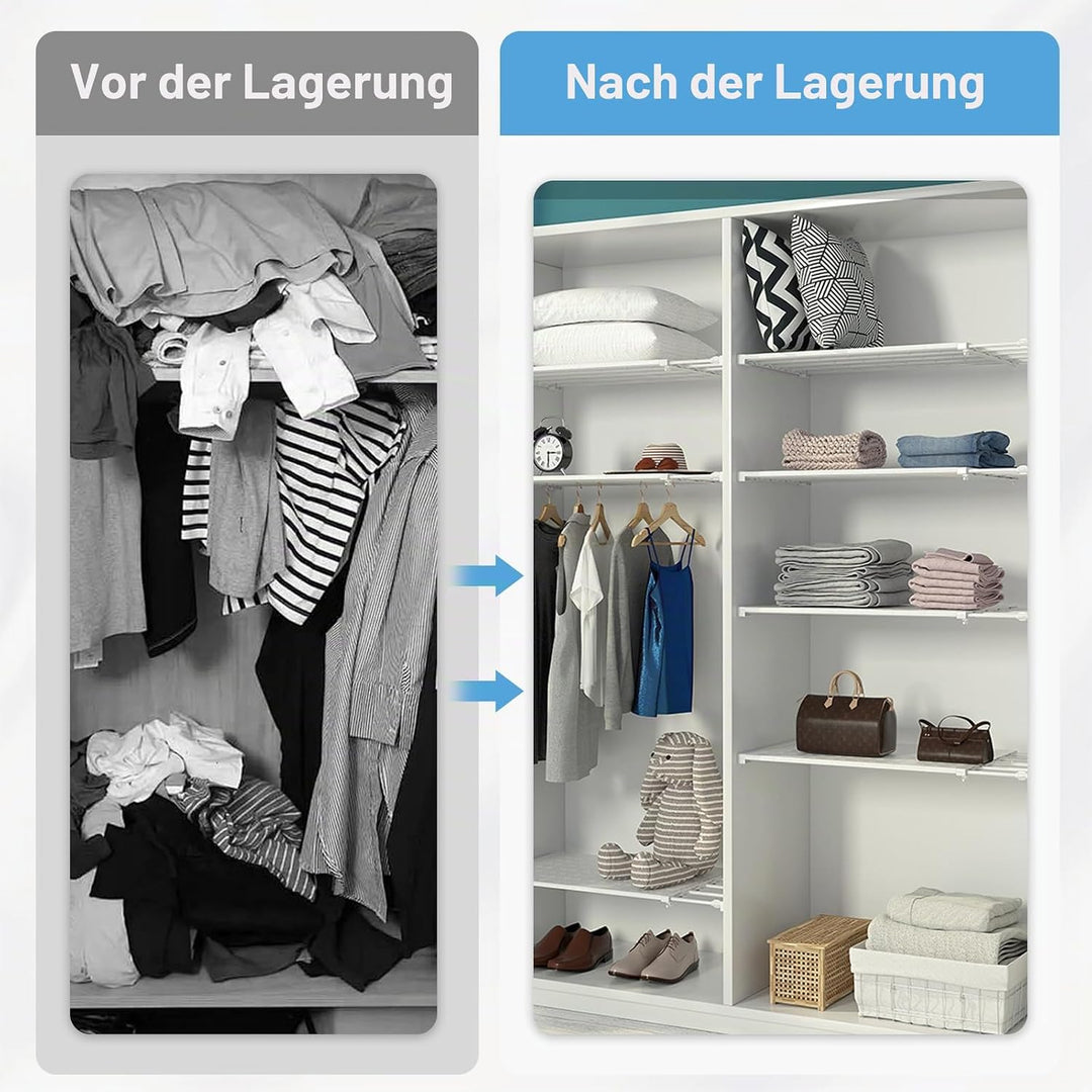Verstellbare Regale für Schrank,35cm Weit, Verstellbare Länge 30-40cm Lagerregal Regal Separator Abt