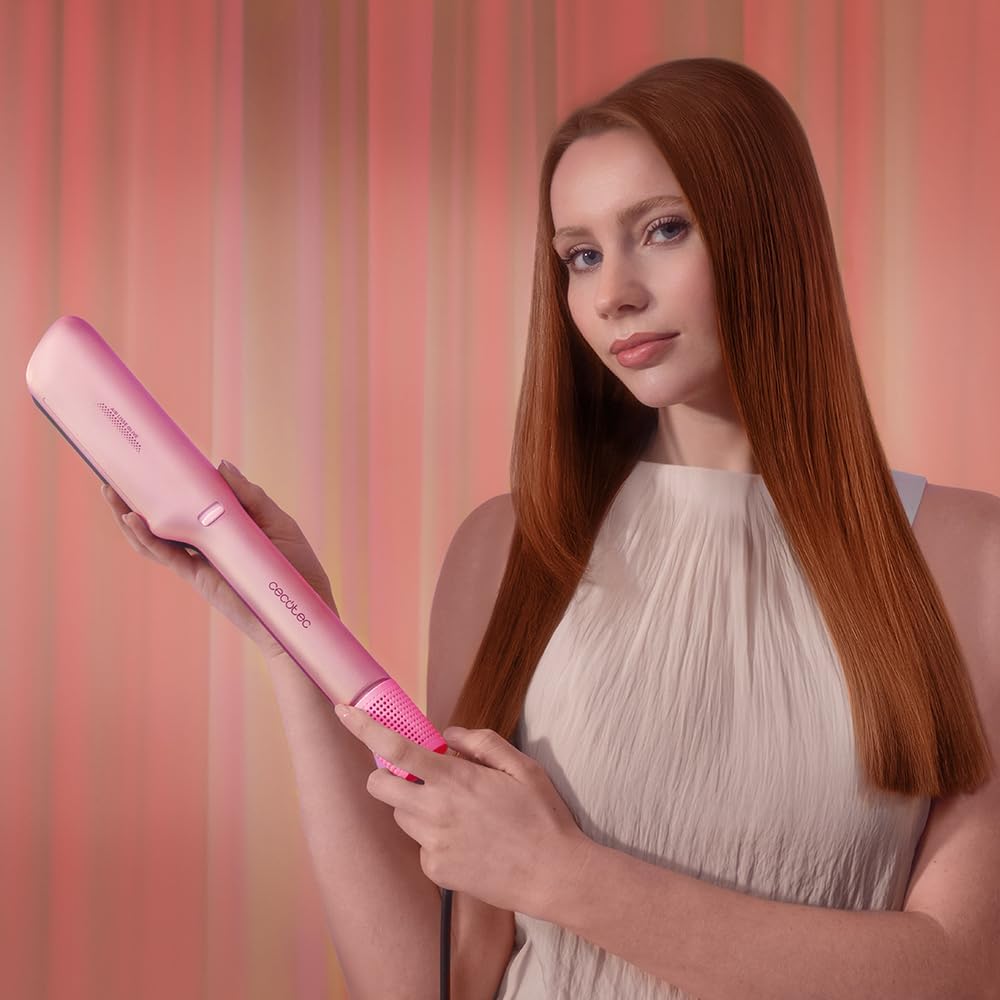 Cecotec Air Lisse Black Warmluft-Haarglätter. 600W, Haarschutz, Ionen-Technologie, Keratin und Argan