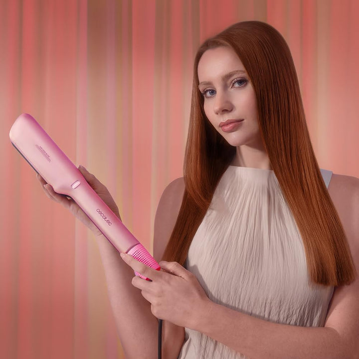 Cecotec Air Lisse Black Warmluft-Haarglätter. 600W, Haarschutz, Ionen-Technologie, Keratin und Argan